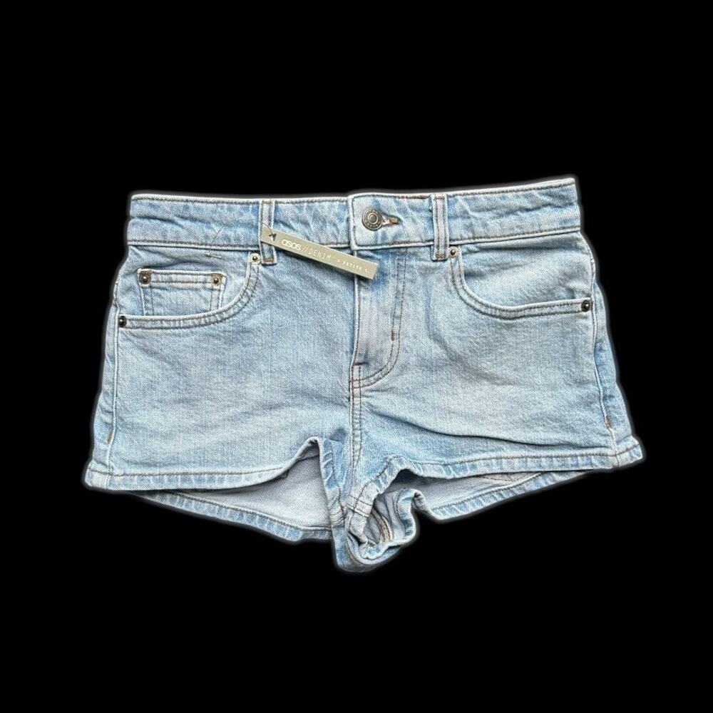 ASOS Petites Denim Mid Rise Shorts UK 8 US 4 NWT